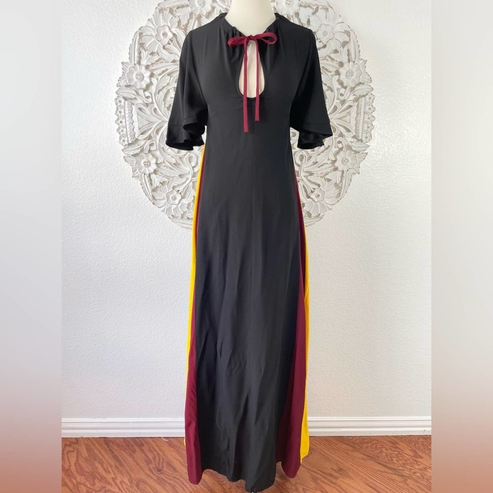 {Staud} Victorian Rainbow Godet Panel Maxi Dress, Size 0, NWT